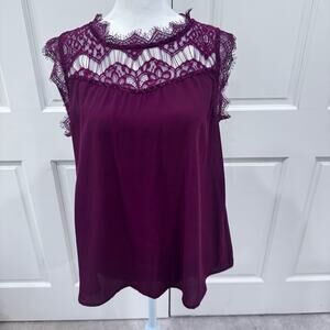 Blu Pepper burgundy lace blouse, size L